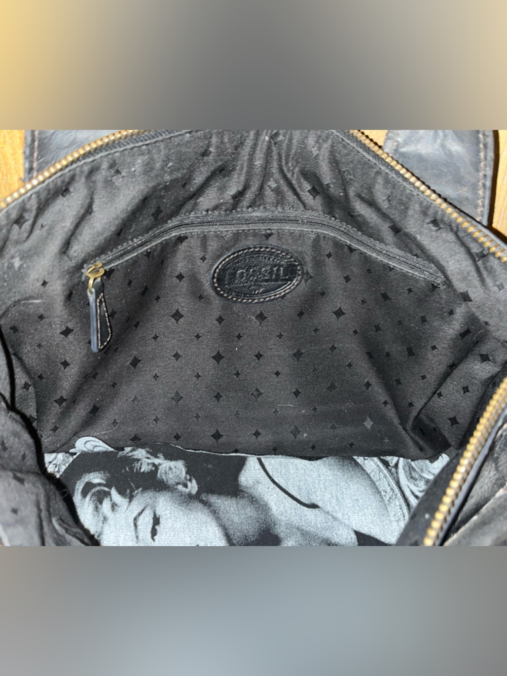 Fossil Reissue Black Leather Shoulder Bag - Picture 8 of 9